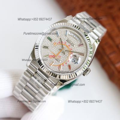 DayDate 36 128239 A2836 Automatic Womens Watch Best Edition TWSF Pave Rainbow Diamond Dial President Bracelet CHS