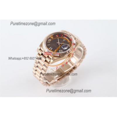 DayDate 40 228235 A2836 Automatic Mens Watch Best Edition TWSF RG Brown Roman Dial President Bracelet CHS