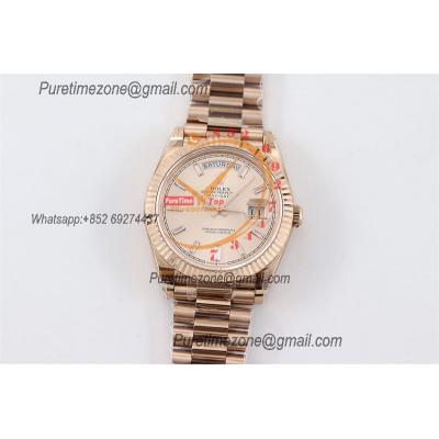 DayDate 40 228235 A2836 Automatic Mens Watch Best Edition TWSF RG Sundust Baguette Diamond Dial President Bracelet CHS