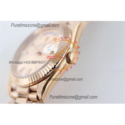 DayDate 40 228235 A2836 Automatic Mens Watch Best Edition TWSF RG Sundust Baguette Diamond Dial President Bracelet CHS