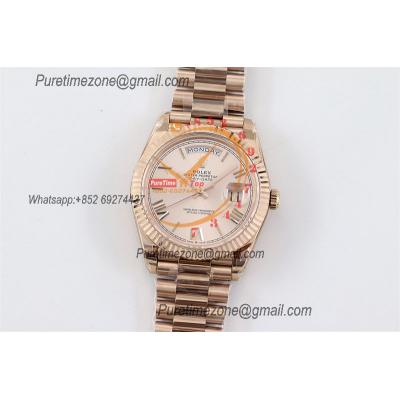 DayDate 40 228235 A2836 Automatic Mens Watch Best Edition TWSF RG Gold Roman Dial President Bracelet CHS