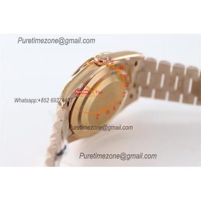 DayDate 40 228235 A2836 Automatic Mens Watch Best Edition TWSF RG Chocolate Diagonal Motif Stick Dial President Bracelet