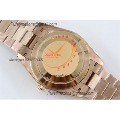 DayDate 40 228235 A2836 Automatic Mens Watch Best Edition TWSF RG Chocolate Diagonal Motif Stick Dial President Bracelet