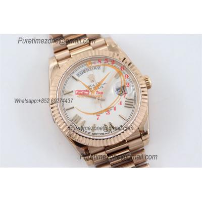 DayDate 40 228235 A2836 Automatic Mens Watch Best Edition TWSF RG Whtie Roman Dial President Bracelet CHS