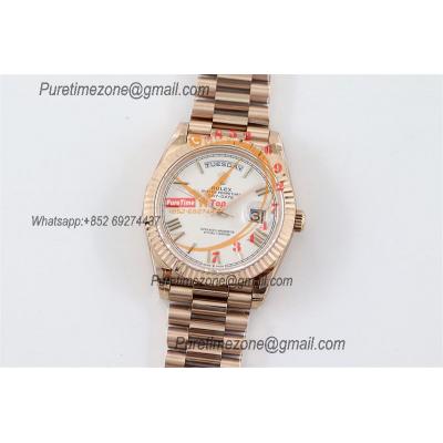 DayDate 40 228235 A2836 Automatic Mens Watch Best Edition TWSF RG Whtie Roman Dial President Bracelet CHS