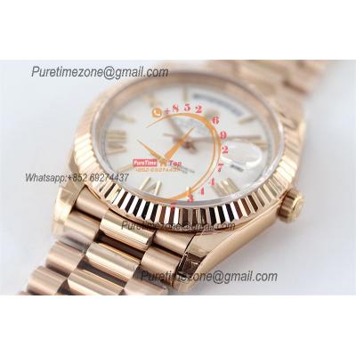 DayDate 40 228235 A2836 Automatic Mens Watch Best Edition TWSF RG Whtie Roman Dial President Bracelet CHS