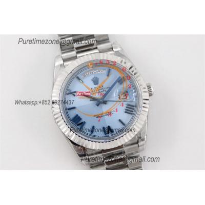 DayDate 40 228236 A2836 Automatic Mens Watch Best Edition TWSF ICE Blue Roman Dial President Bracelet CHS