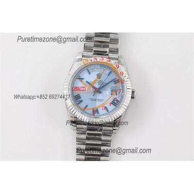 DayDate 40 228236 A2836 Automatic Mens Watch Best Edition TWSF ICE Blue Roman Dial President Bracelet CHS