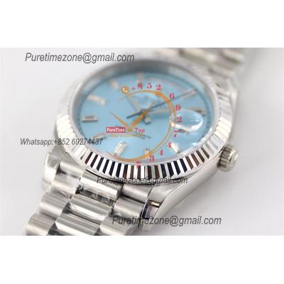 DayDate 40 228236 A2836 Automatic Mens Watch Best Edition TWSF Glacier ICE Blue Diamond Dial President Bracelet CHS