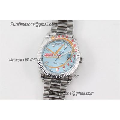 DayDate 40 228236 A2836 Automatic Mens Watch Best Edition TWSF Glacier ICE Blue Diamond Dial President Bracelet CHS