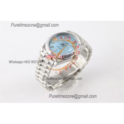 DayDate 40 228236 A2836 Automatic Mens Watch Best Edition TWSF Glacier ICE Blue Diamond Dial President Bracelet CHS