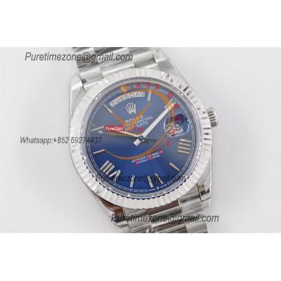 DayDate 40 228236 A2836 Automatic Mens Watch Best Edition TWSF Blue Roman Dial President Bracelet CHS