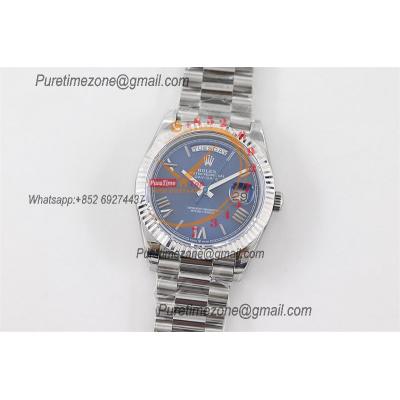 DayDate 40 228236 A2836 Automatic Mens Watch Best Edition TWSF Blue Roman Dial President Bracelet CHS