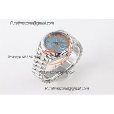 DayDate 40 228236 A2836 Automatic Mens Watch Best Edition TWSF Ice Blue Diagonal Motif Dial President Bracelet CHS