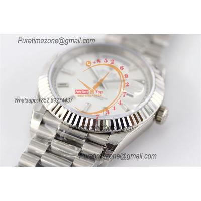 DayDate 40 228236 A2836 Automatic Mens Watch Best Edition TWSF Silver Diamonds Dial President Bracelet CHS