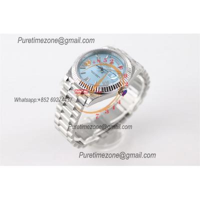 DayDate 40 228236 A2836 Automatic Mens Watch Best Edition TWSF ICE Blue Roman Dial President Bracelet CHS