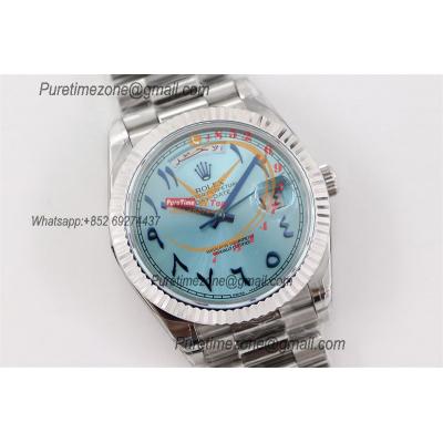 DayDate 40 228236 A2836 Automatic Mens Watch Best Edition TWSF Ice Blue Arabic Script Dial President Bracelet CHS