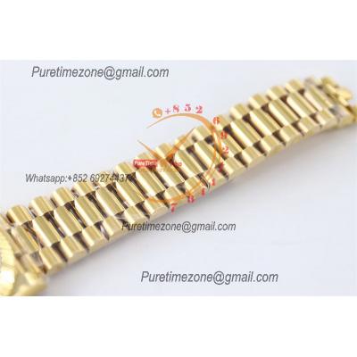 DayDate 40 228238 A2836 Automatic Mens Watch Best Edition TWS YG Silver Diagonal Motif Stick Dial President Bracelet CHS