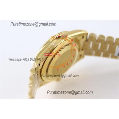 DayDate 40 228238 A2836 Automatic Mens Watch Best Edition TWS YG Silver Diagonal Motif Stick Dial President Bracelet CHS