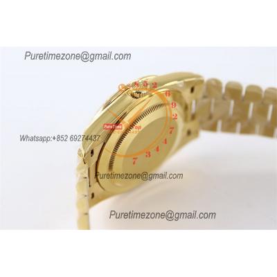 DayDate 40 228238 A2836 Automatic Mens Watch Best Edition TWS YG Silver Diagonal Motif Stick Dial President Bracelet CHS