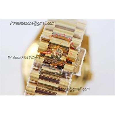 DayDate 40 228238 A2836 Automatic Mens Watch Best Edition TWS YG Silver Diagonal Motif Stick Dial President Bracelet CHS