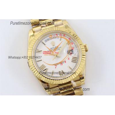 DayDate 40 228238 A2836 Automatic Mens Watch Best Edition TWS YG White Roman Dial President Bracelet CHS