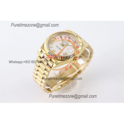 DayDate 40 228238 A2836 Automatic Mens Watch Best Edition TWS YG White Roman Dial President Bracelet CHS