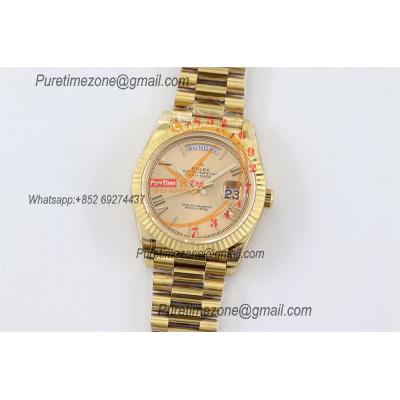 DayDate 40 228238 A2836 Automatic Mens Watch Best Edition TWS YG Champagne Roman Dial President Bracelet CHS