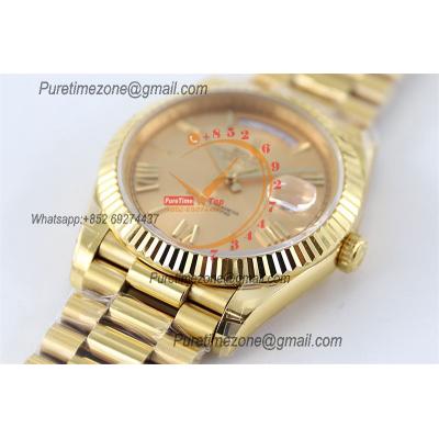 DayDate 40 228238 A2836 Automatic Mens Watch Best Edition TWS YG Champagne Roman Dial President Bracelet CHS