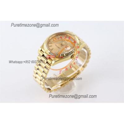 DayDate 40 228238 A2836 Automatic Mens Watch Best Edition TWS YG Champagne Roman Dial President Bracelet CHS