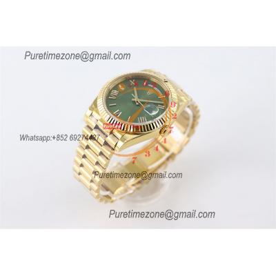 DayDate 40 228238 A2836 Automatic Mens Watch Best Edition TWS YG Green Roman Dial President Bracelet CHS