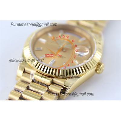 DayDate 40 228238 A2836 Automatic Mens Watch Best Edition TWS YG Champagne Baguette Dial President Bracelet CHS