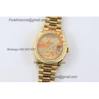 DayDate 40 228238 A2836 Automatic Mens Watch Best Edition TWS YG Champagne Stick Dial President Bracelet CHS