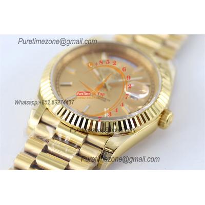 DayDate 40 228238 A2836 Automatic Mens Watch Best Edition TWS YG Champagne Stick Dial President Bracelet CHS