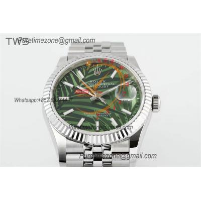 Datejust 36 126234 A3235  Automatic Mens Watch Best Edition TWSF Olive Green Palm Motif Dial Jibilee Bracelet CHS