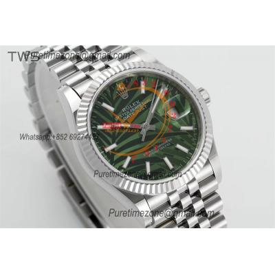 Datejust 36 126234 A3235  Automatic Mens Watch Best Edition TWSF Olive Green Palm Motif Dial Jibilee Bracelet CHS