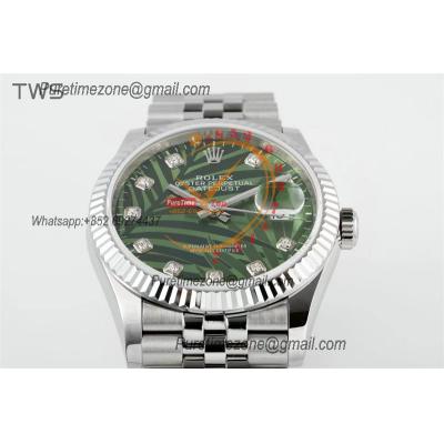 Datejust 36 126234 A3235 Automatic Mens Watch Best Edition TWSF Olive Green Palm Motif Diamonds Dial Jibilee Bracelet C