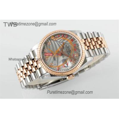 Datejust 36 126231 A3235 Auto Mens Watch Best Edition TWSF Two Tone RG Silver Palm Motif Diamond Dial Jibilee Bracelet