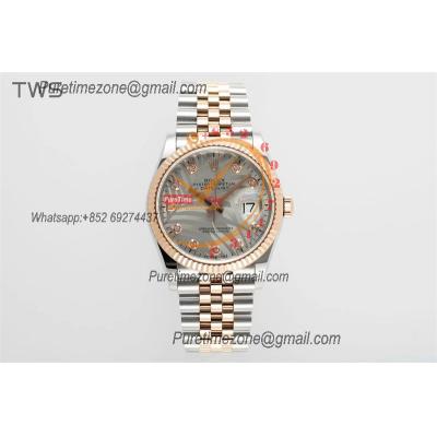 Datejust 36 126231 A3235 Auto Mens Watch Best Edition TWSF Two Tone RG Silver Palm Motif Diamond Dial Jibilee Bracelet