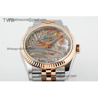 Datejust 36 126231 A3235 Auto Mens Watch Best Edition TWSF Two Tone RG Silver Palm Motif Diamond Dial Jibilee Bracelet