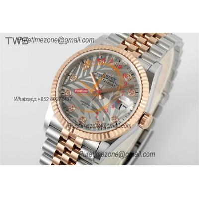 Datejust 36 126231 A3235 Auto Mens Watch Best Edition TWSF Two Tone RG Silver Palm Motif Diamond Dial Jibilee Bracelet