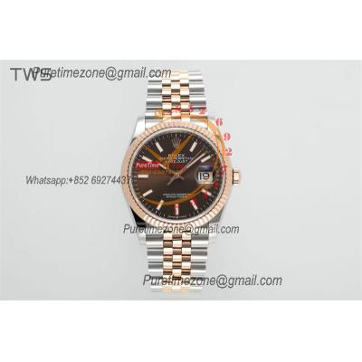 Datejust 36 126231 A3235 Automatic Mens Watch Best Edition TWSF Two Tone RG Brown Stick Dial Jibilee Bracelet CHS