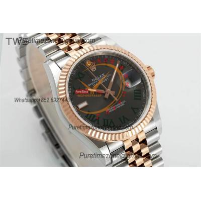 Datejust 36 126231 A3235 Auto Mens Watch Best Edition TWSF Two Tone RG Slate Grey Wimbledon Roman Dial Jibilee Bracelet