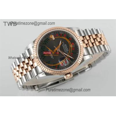 Datejust 36 126231 A3235 Auto Mens Watch Best Edition TWSF Two Tone RG Slate Grey Wimbledon Roman Dial Jibilee Bracelet