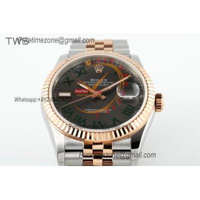 Datejust 36 126231 A3235 Auto Mens Watch Best Edition TWSF Two Tone RG Slate Grey Wimbledon Roman Dial Jibilee Bracelet