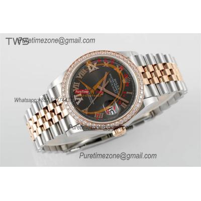 Datejust 36 126281 A3235 Auto Mens Watch Best Edition TWSF Two Tone RG Dark Rhodium Roman Diamond Dial Jibilee Bracelet