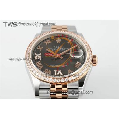 Datejust 36 126281 A3235 Auto Mens Watch Best Edition TWSF Two Tone RG Dark Rhodium Roman Diamond Dial Jibilee Bracelet