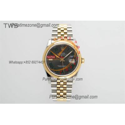 Datejust 36 126203 A3235 Auto Mens Watch Best Edition TWSF Two Tone YG Slate Grey Wimbledon Roman Dial Jibilee Bracelet