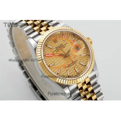 Datejust 36 126233 A3235 Auto Mens Watch Best Edition TWSF Two Tone YG Golden Fluted Motif Stick Dial Jibilee Bracelet