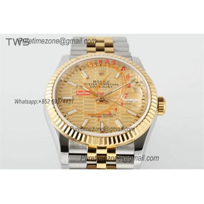 Datejust 36 126233 A3235 Auto Mens Watch Best Edition TWSF Two Tone YG Golden Fluted Motif Stick Dial Jibilee Bracelet